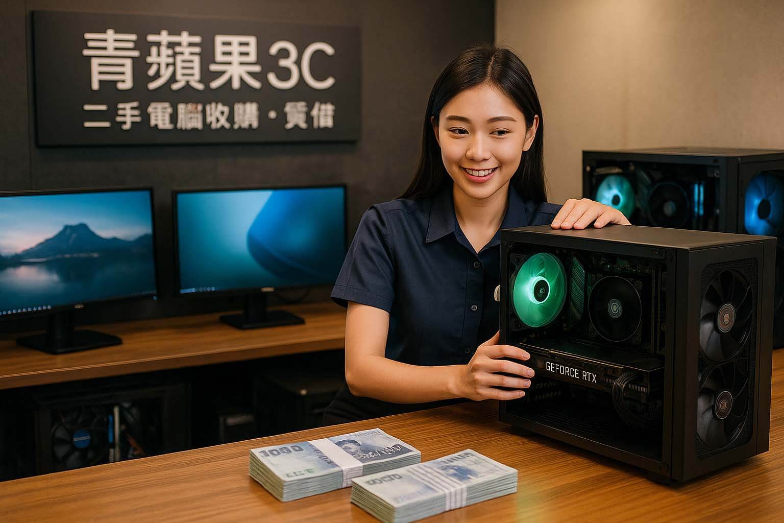 青蘋果3C 女店員現場估價|二手電腦收購・質借