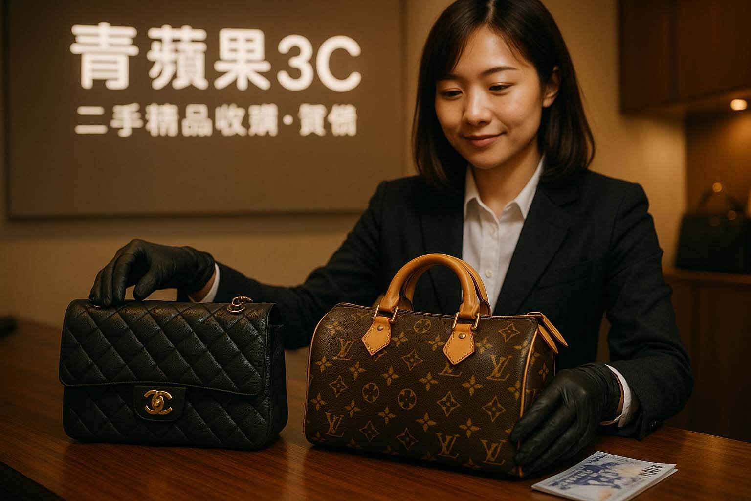 青蘋果3C Huishou.tw 女店員鑑定名牌包與手錶實景・二手精品估價現場