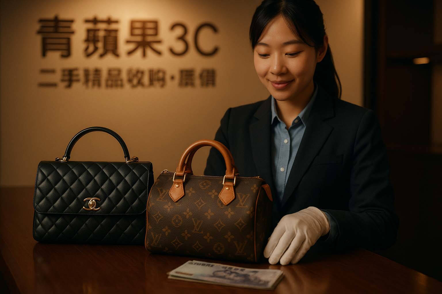 青蘋果3C Huishou.tw 女店員鑑定名牌包與手錶實景・二手精品估價現場